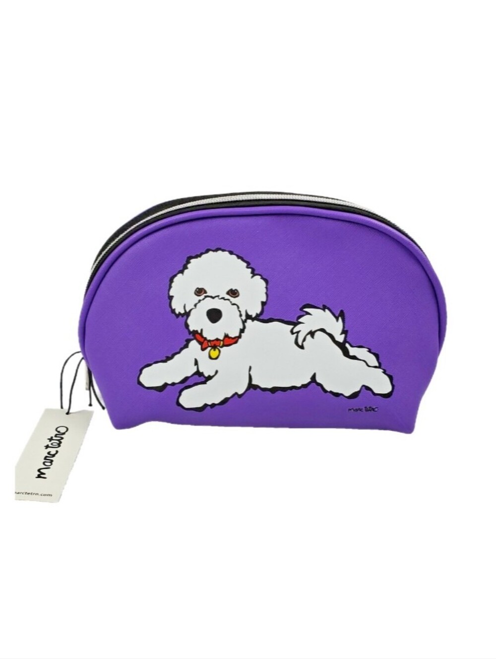 Marc Tetro Purple Bichon Cosmetic Bag